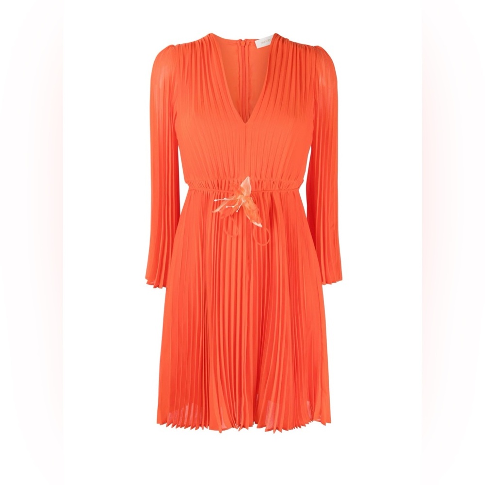 Zimmermann Orange Pleated Dress